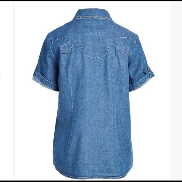 new Live a Little Denim Yoke Top US M - Picture 2 of 6